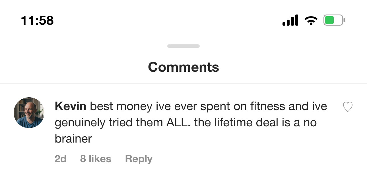 Real member comment about lifetime access